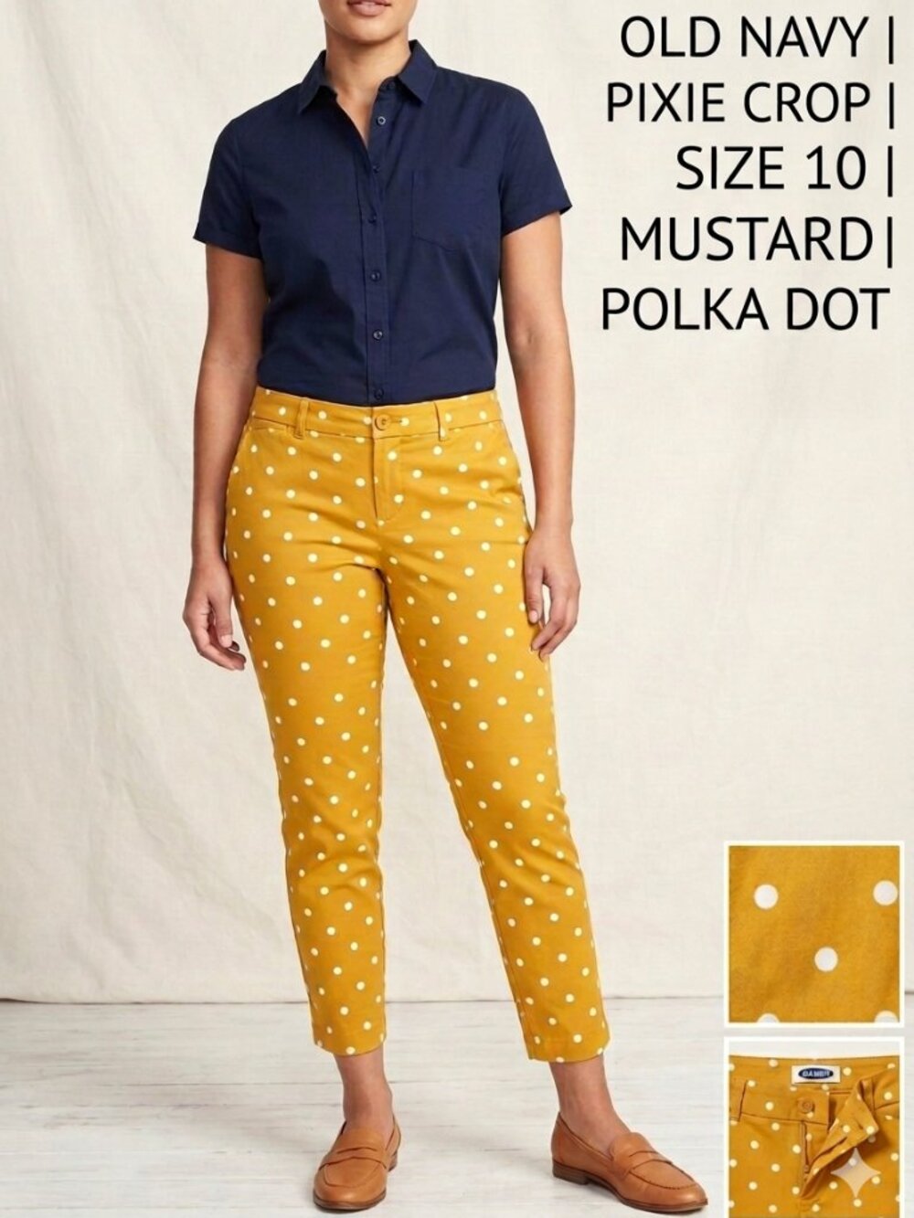 Old Navy Yellow Polka Dot Cropped Pants